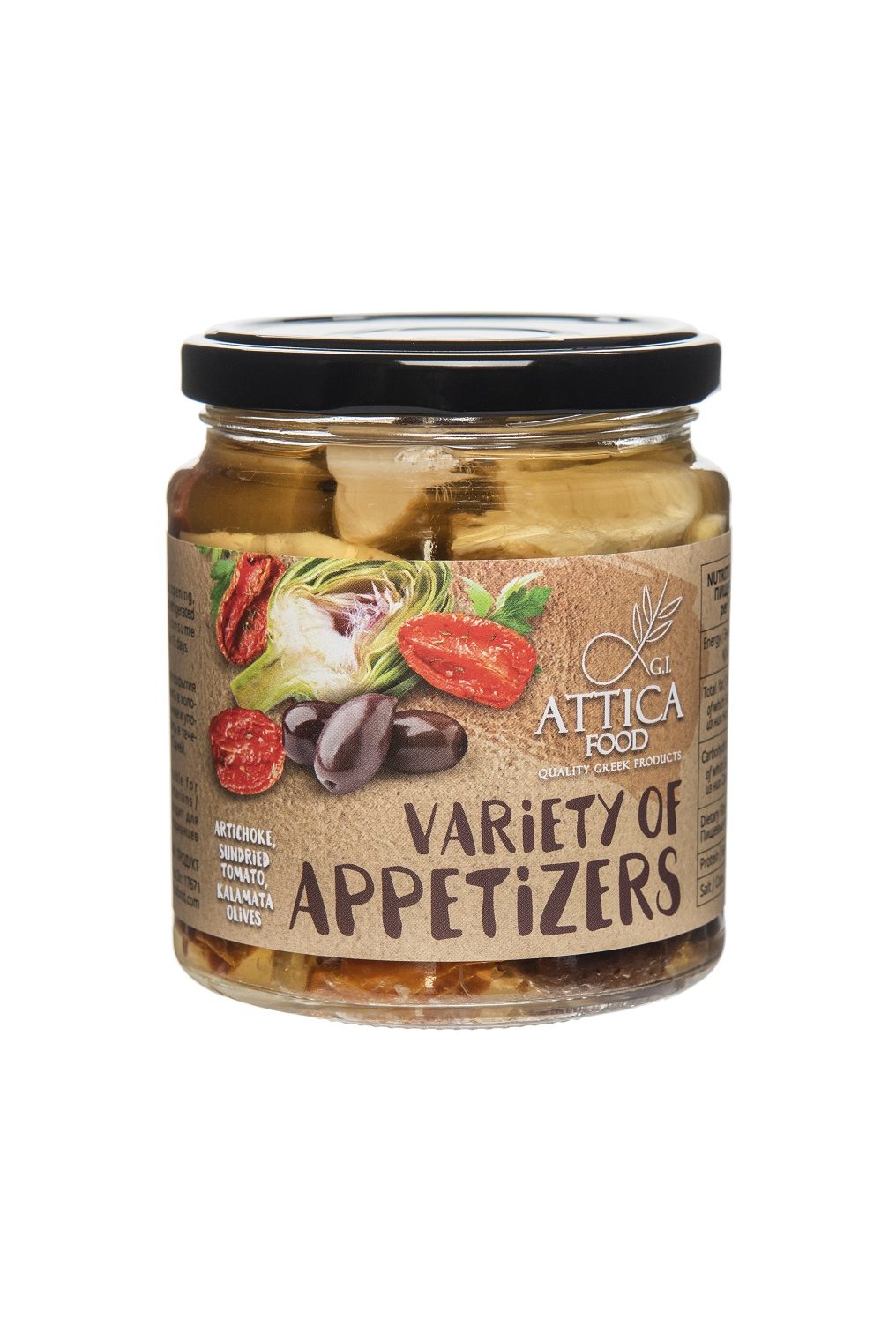 Variety of Artichokes, Dried Tomatoes and Olives 270 g